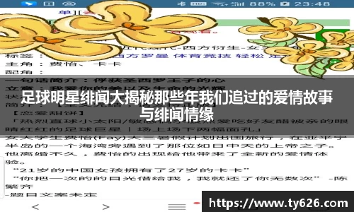 足球明星绯闻大揭秘那些年我们追过的爱情故事与绯闻情缘